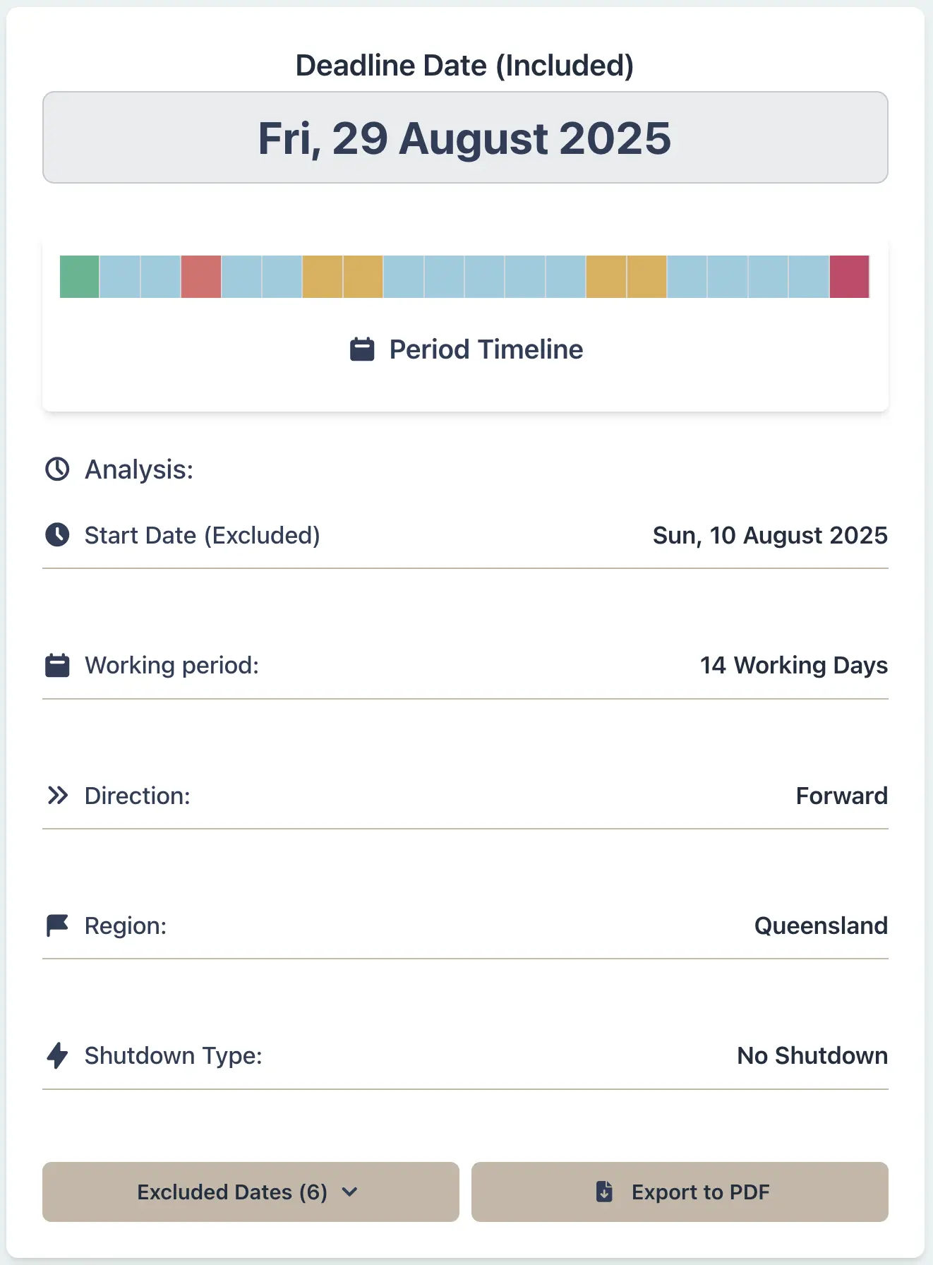 Queensland show day deadline calculation