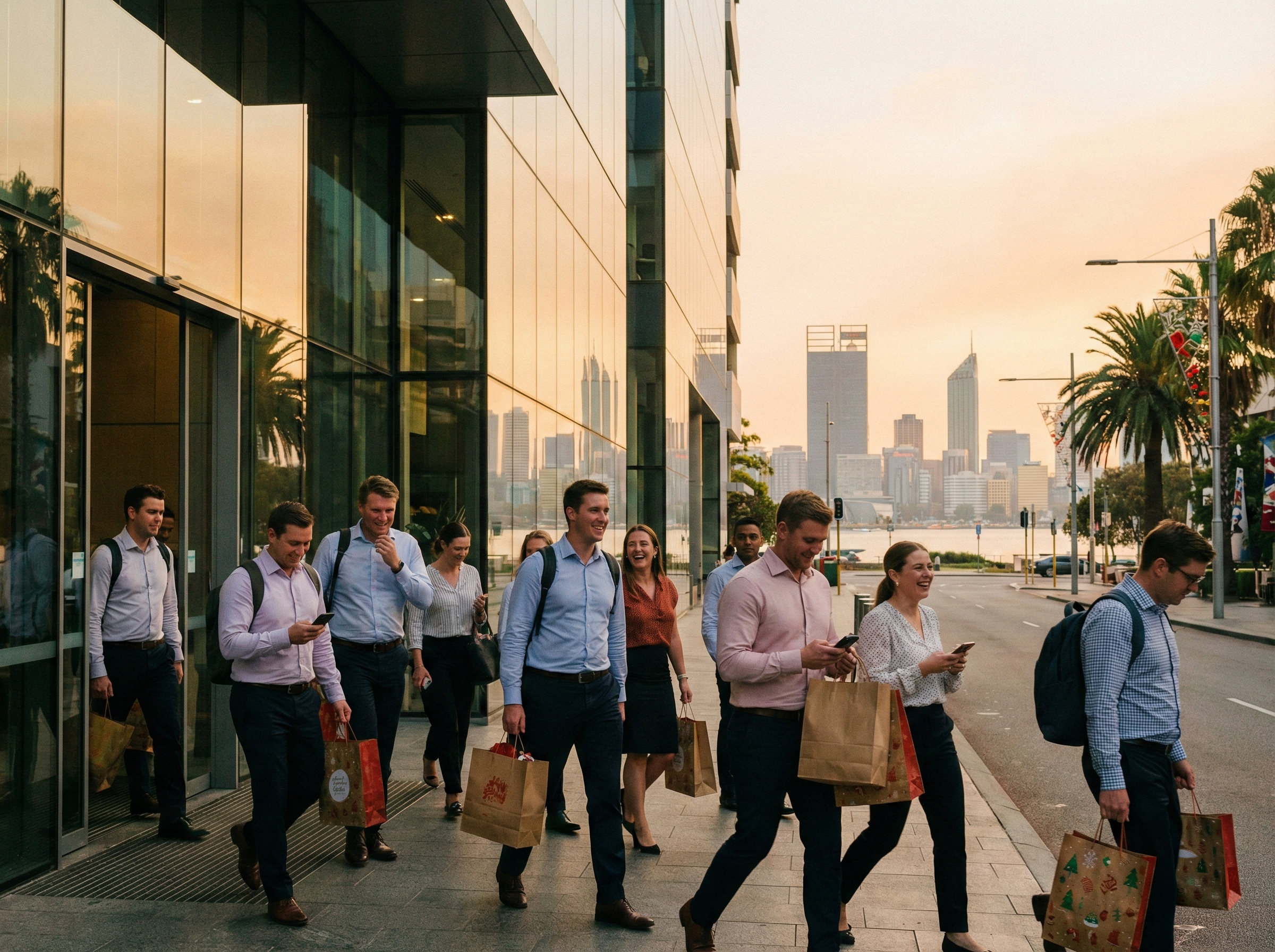 Part-day public holiday clock showing evening hours in QLD, SA, and NT
